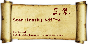 Sterbinszky Nóra névjegykártya
