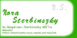 nora sterbinszky business card